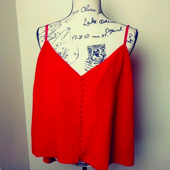 Madewell Tops - Madewell red silk buttoned cami plus size nwt
